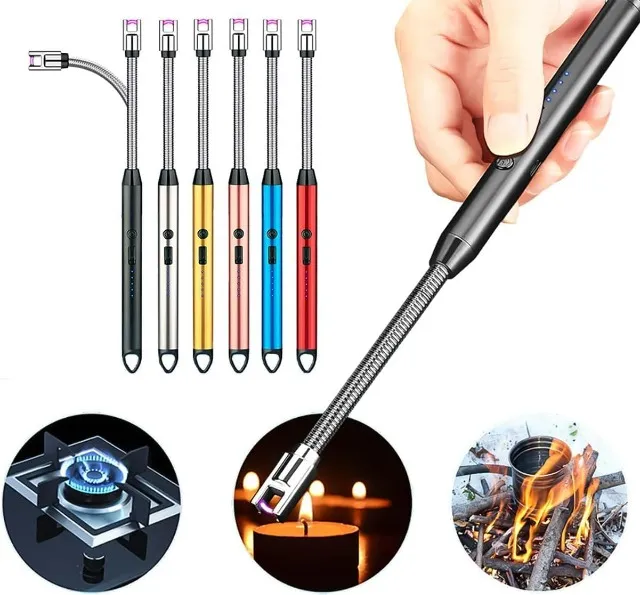 Isqueiro Acendedor Elétrico Recarregável de Fogão a Gás, Churrasqueira, Velas, Cozinha