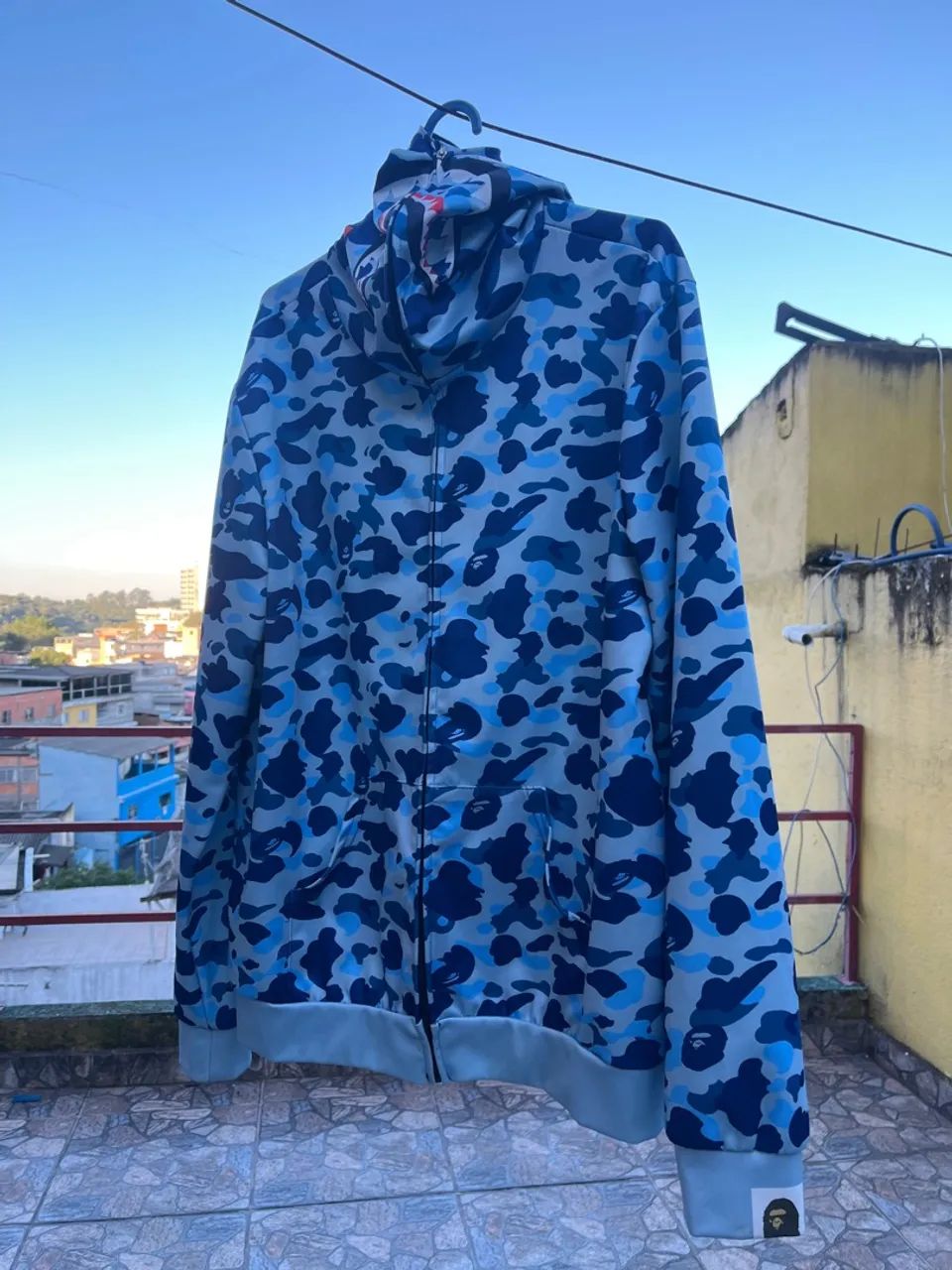 Casaco Moletom Camuflado Azul Casaco Camuflado Azul Casaco Bape