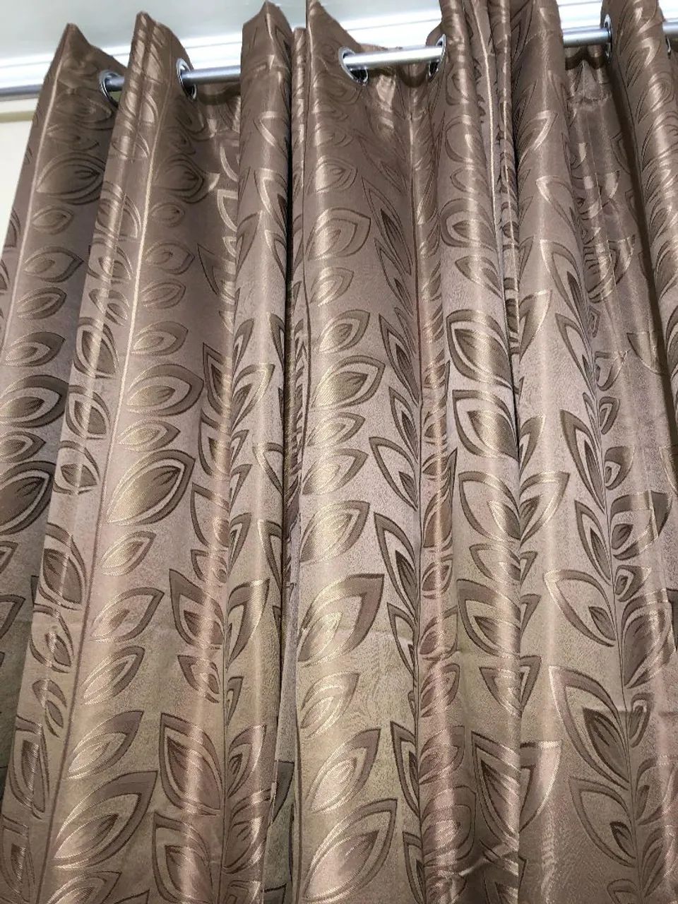 Cortina  em Poliéster  Marrom