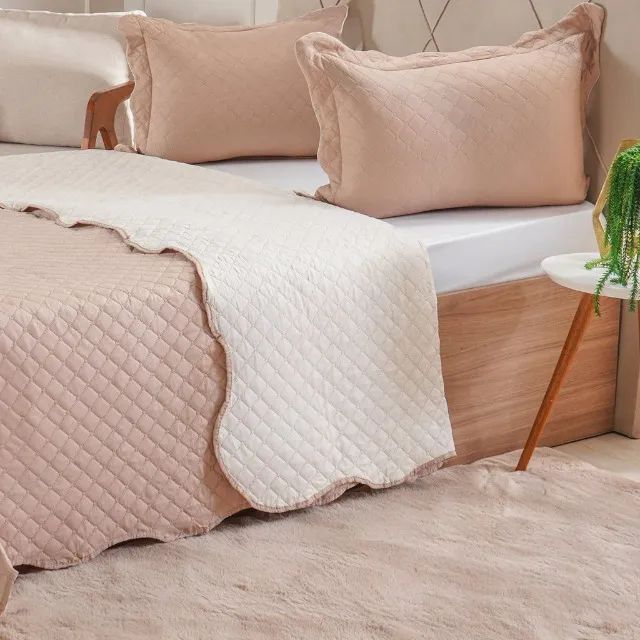 Cobre Leito Cama Casal cor Nude - Foto 2