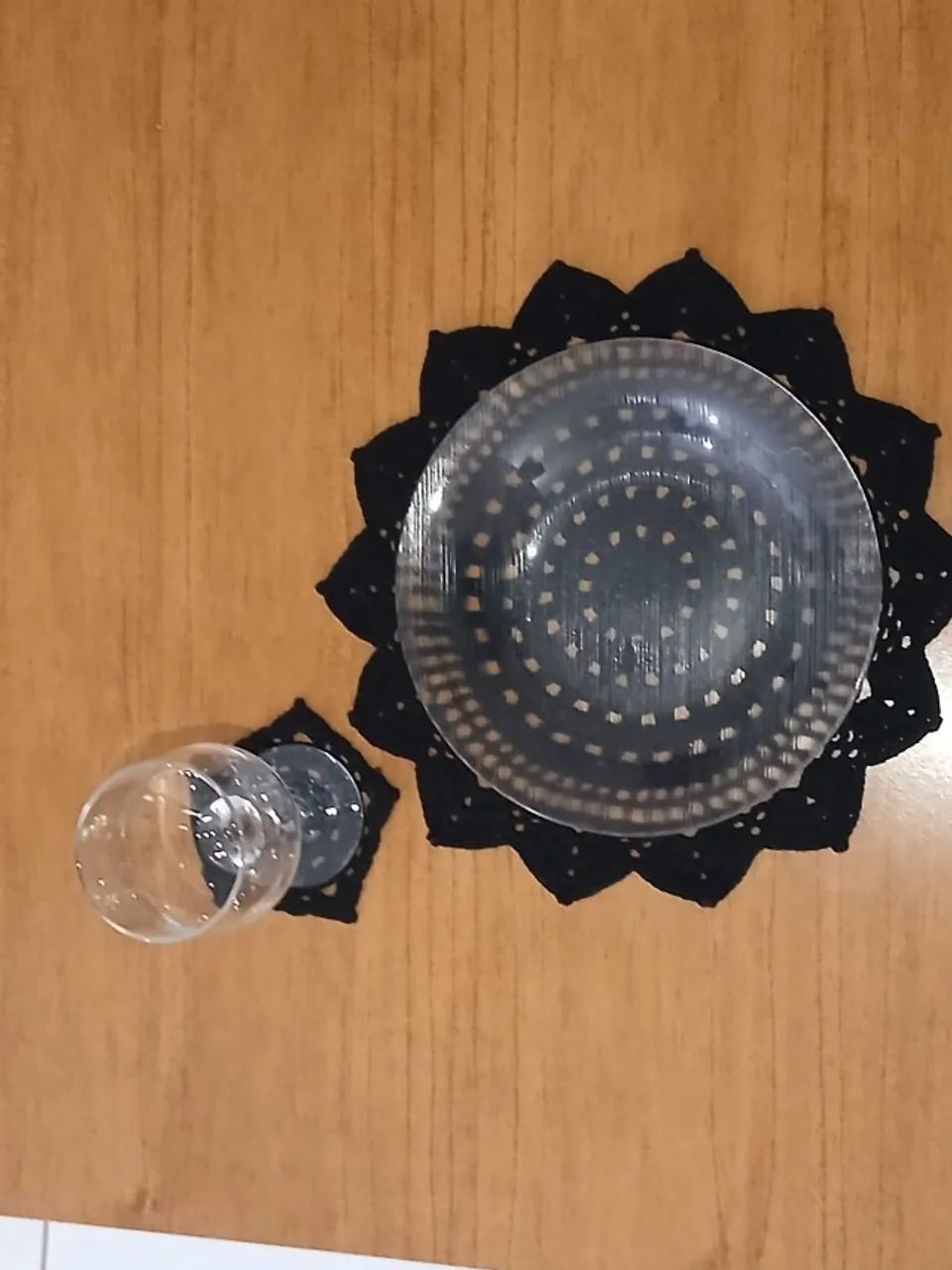 mesa posta de crochê