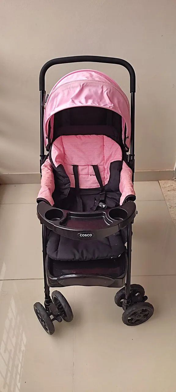 Carrinho de Bebê Compacto Rosa - Foto 3
