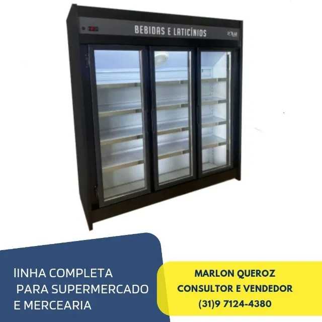 Expositor Vertical Auto Serviço Porta de Vidro 1298 Litros Polar