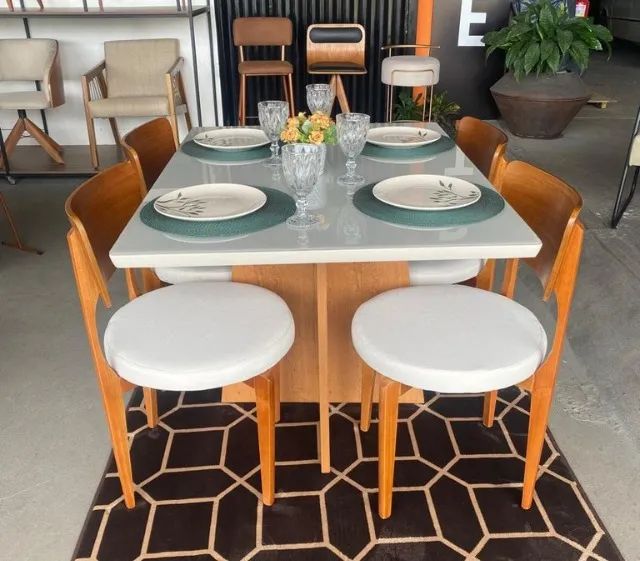 Mesa de Jantar com 4 Cadeiras 120x80 Promoção