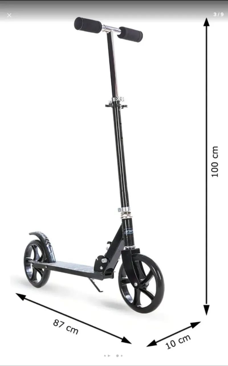 Patinete 2 rodas para crianças e adolescentes e adultos até 100kg com apoio - Foto 3