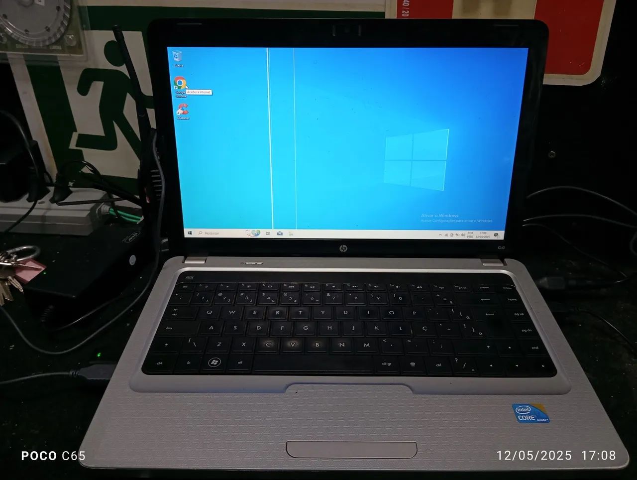 Notebook HP com Intel Core i3 funcionando p peça 