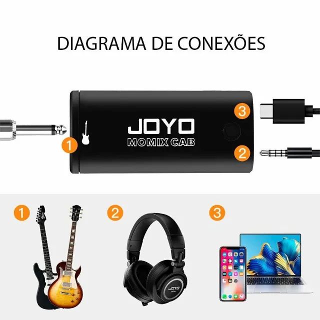 Interface de Áudio para Guitarra JOYO MOMIX CAB - Ideal para Lives