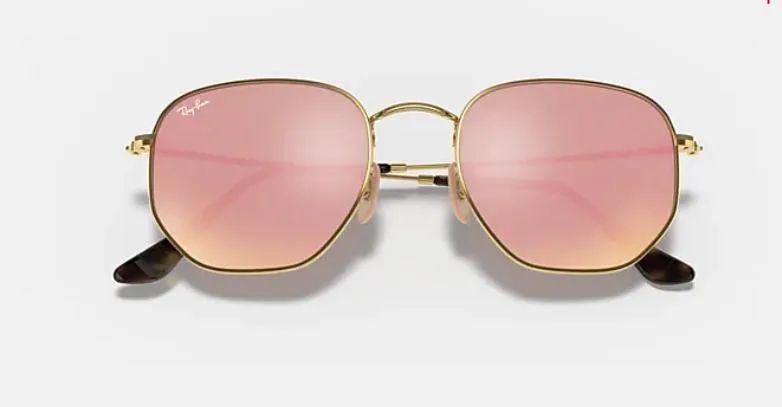 Óculos de Sol Ray-Ban Hexagonal Rose Original  - Foto 4