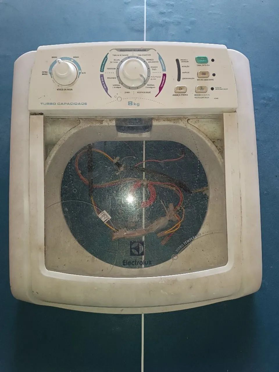 Máquina de lavar Eletrolux LT09B " tampa superior e chicote completo,sem placa de comando"