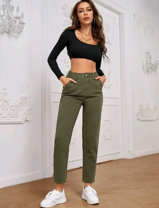 Calça jeans verde militar  - Foto 3