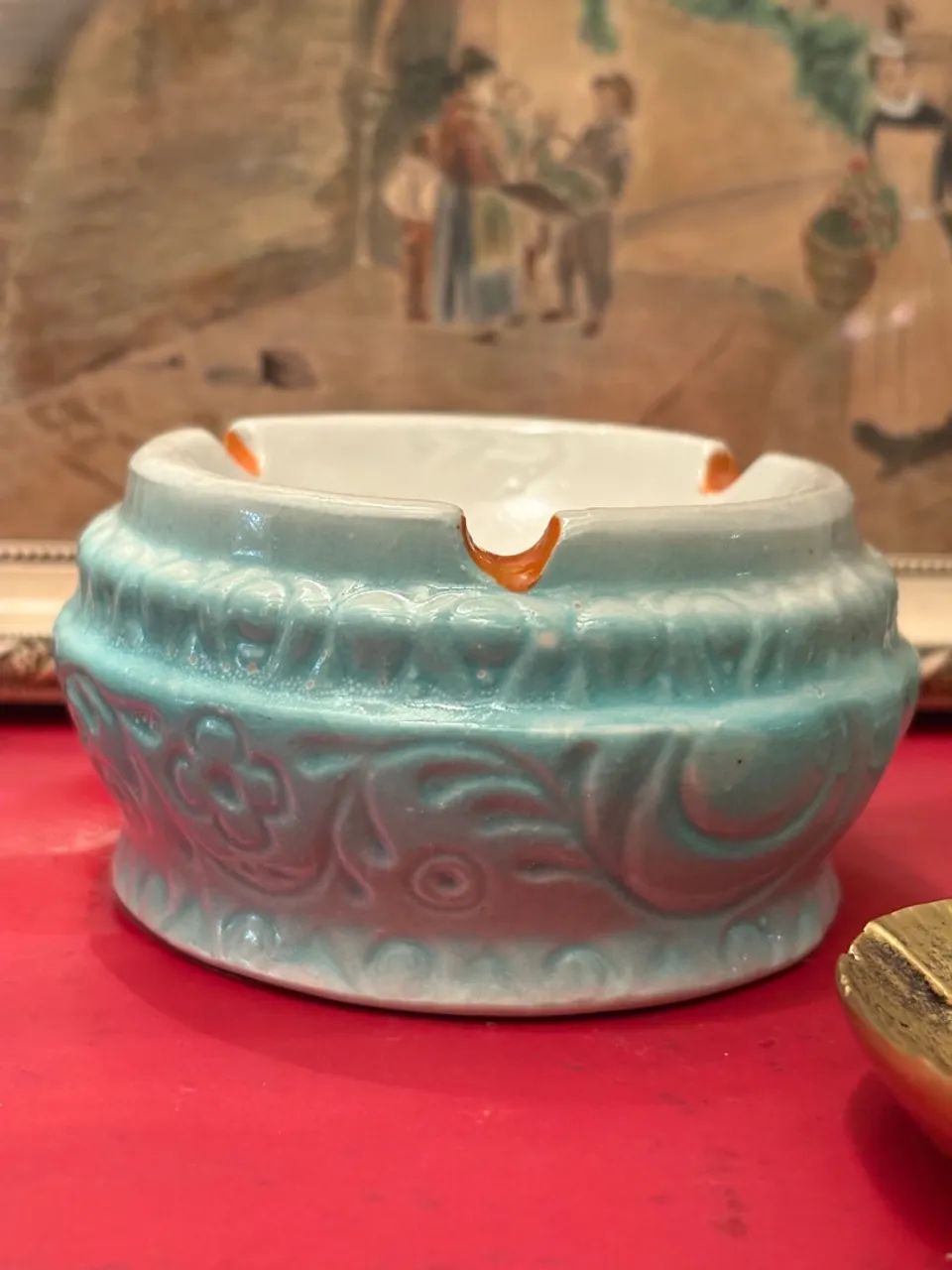 Cinzeiro Vintage Azul Turquesa Decorativo - Foto 2