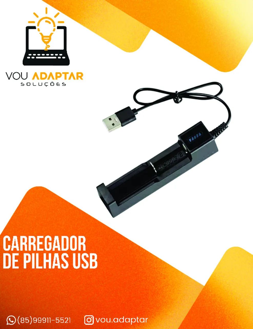 Carregador Usb De Pilhas 