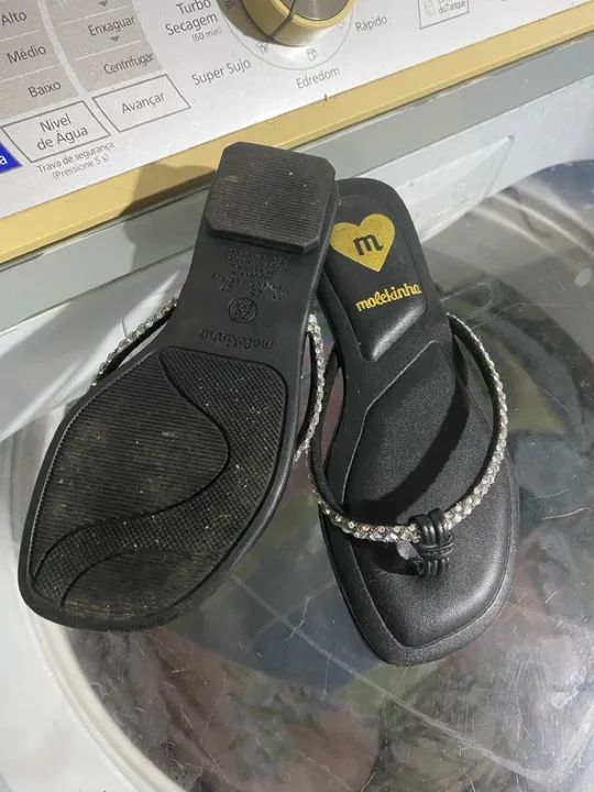 Sandálias Molekinha Preta com Strass e sapatilha da molekinha 