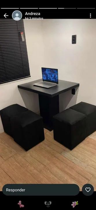 Mesa de Jantar Moderna Preta