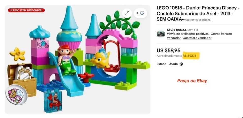 LEGO 10515 - Duplo: Princesa Disney Castelo Submarino de Ariel - Foto 3