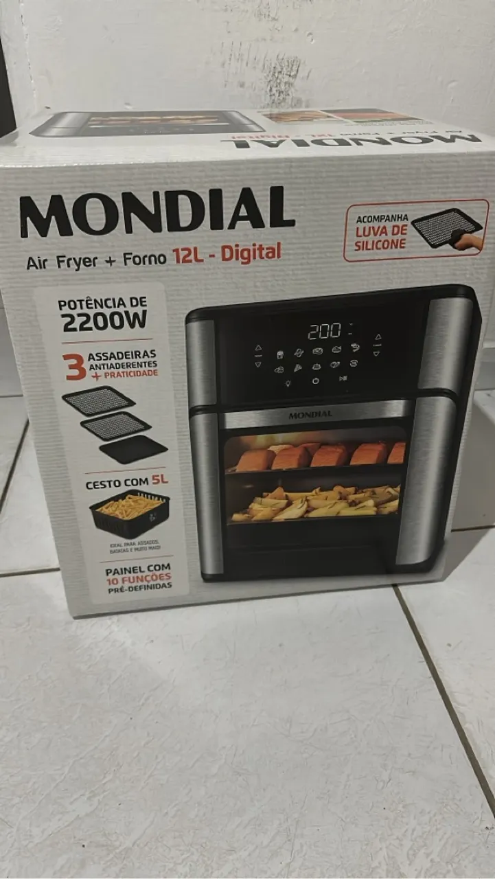 Air Fryer Mondial Forno Preta 12L