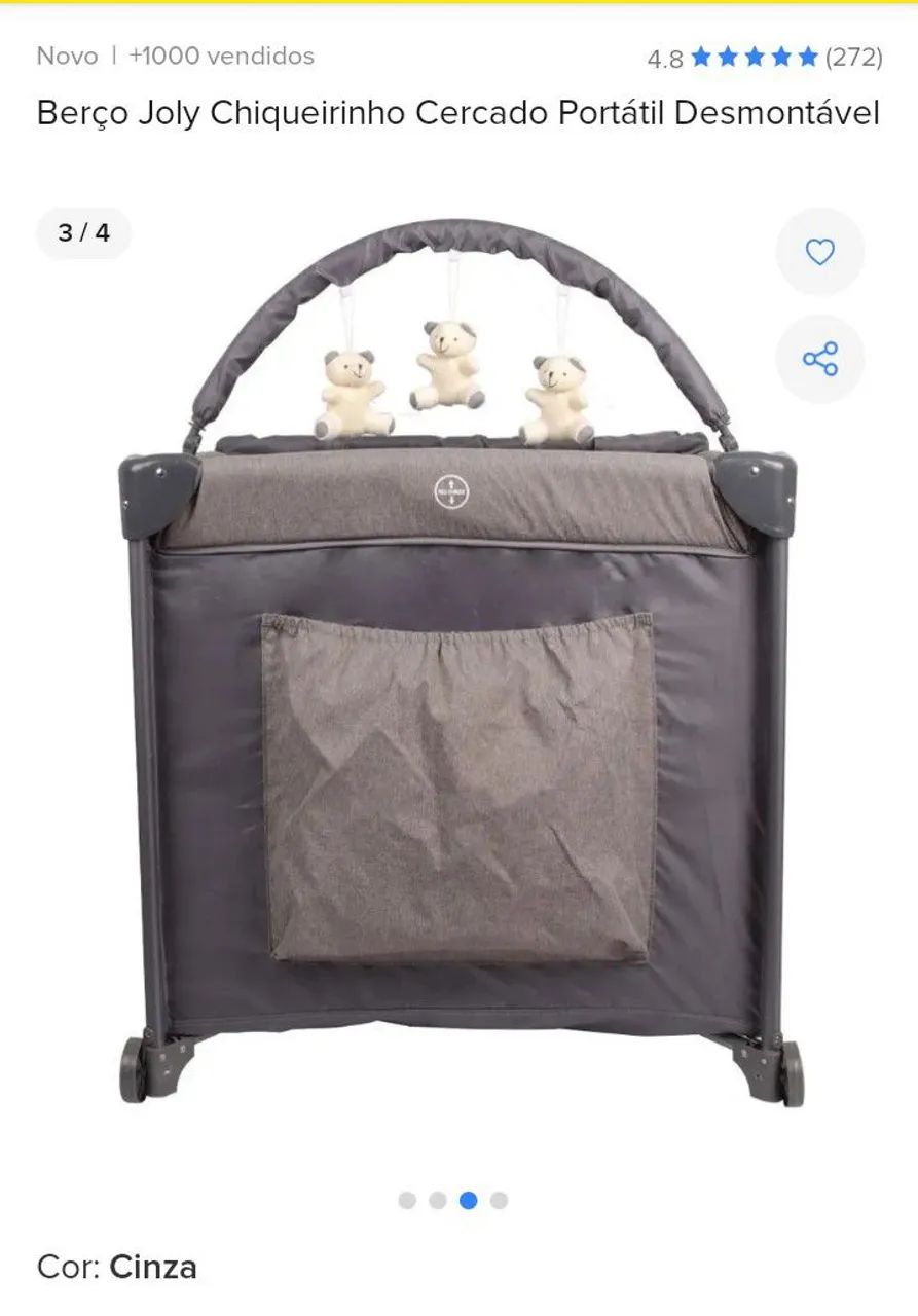 Chiqueirinho, berço portátil desmontável  - Foto 6