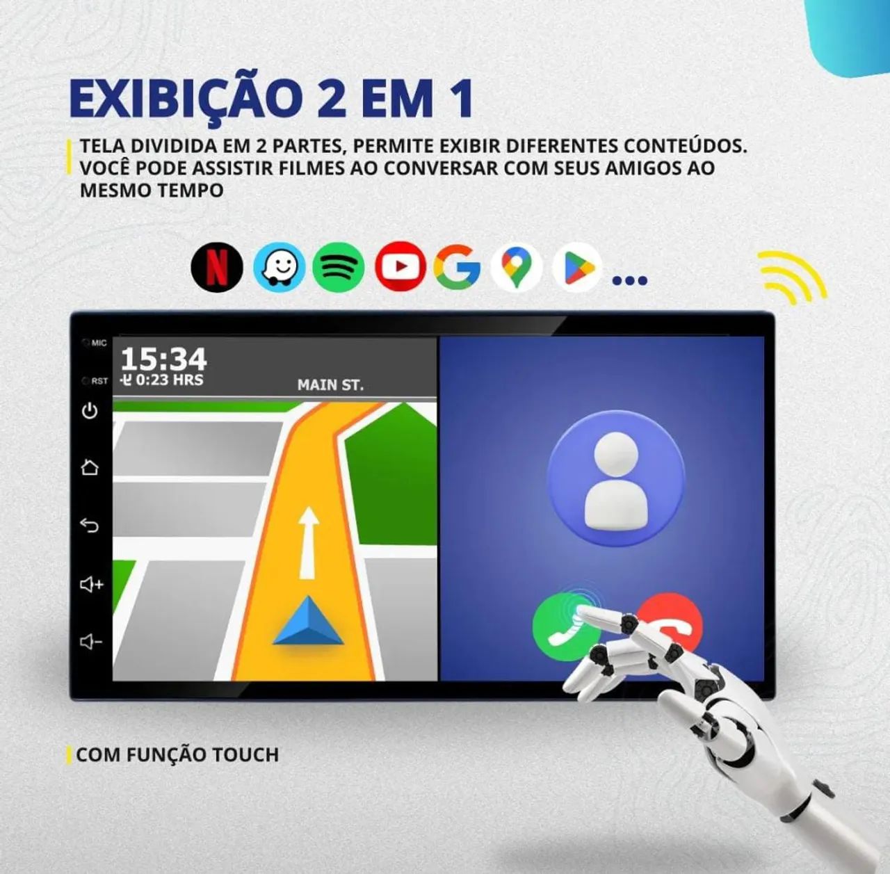 Central Multimídia Automotiva dvd 1 din 7 polegadas som carro car play android auto - Foto 4