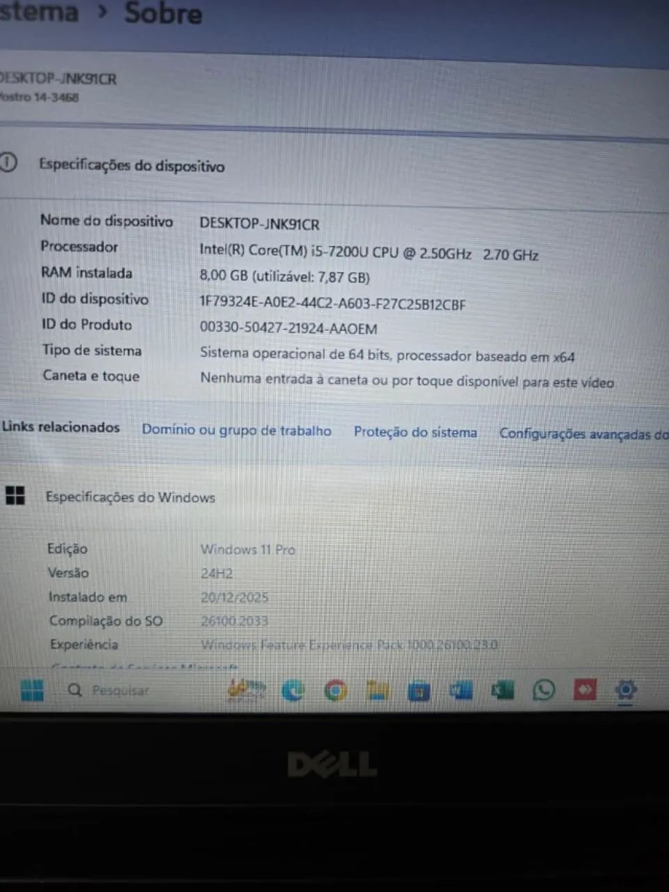 Notebook Dell i5 7ª Geração | 8GB RAM | SSD 480GB | Windows 11 Pro - Foto 5