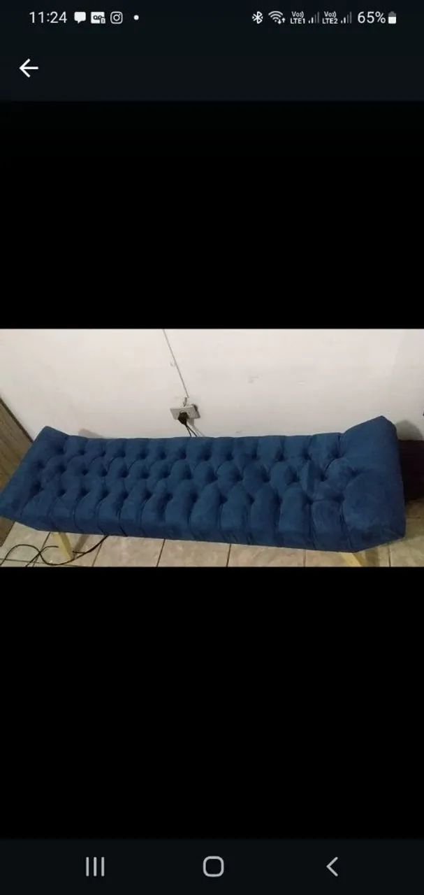 Conjunto de Sofás 2 lugares azul e branco - Foto 2