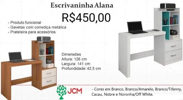 Escrivaninha Alana - Funcional e moderna