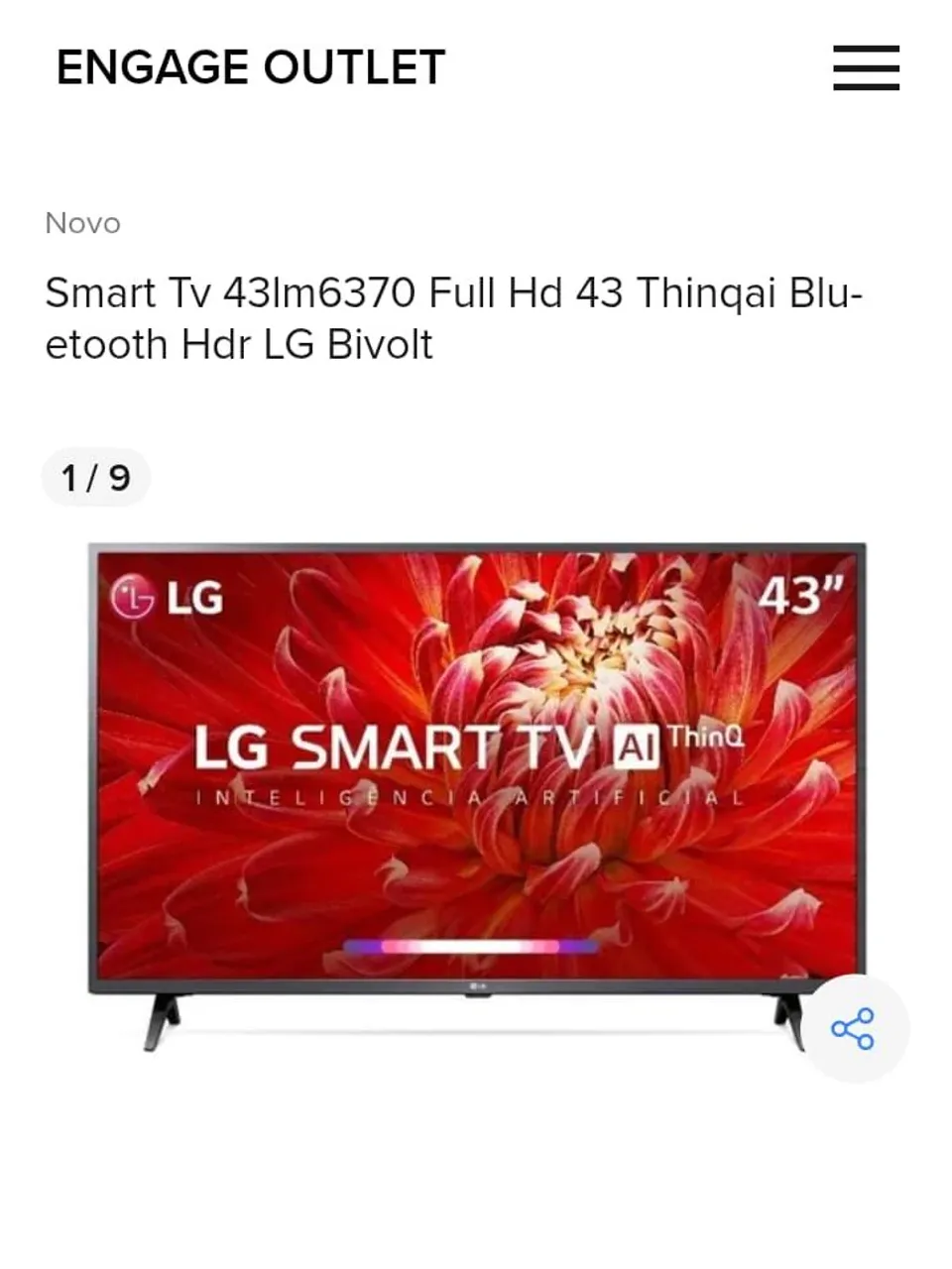 Smart TV LG 43lm6370 Full HD 43"