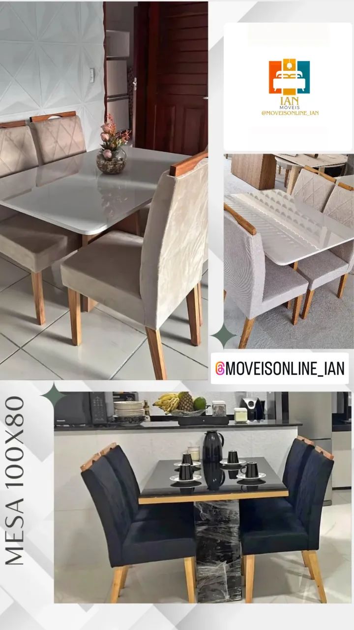 Mesa de Jantar 4 Cadeiras Nova da fábrica  - Foto 4