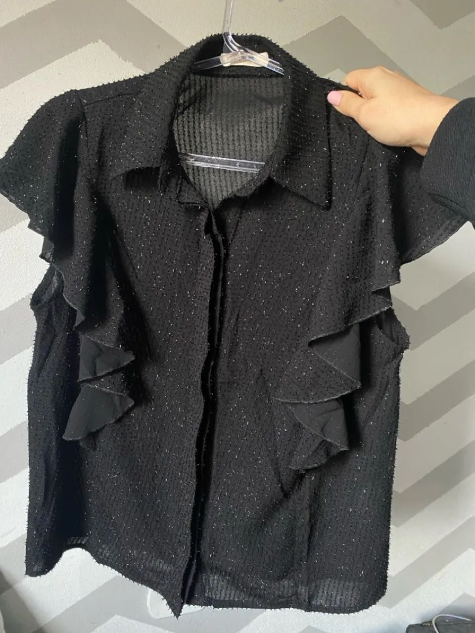 Camisa preta brilhos Kaele collection