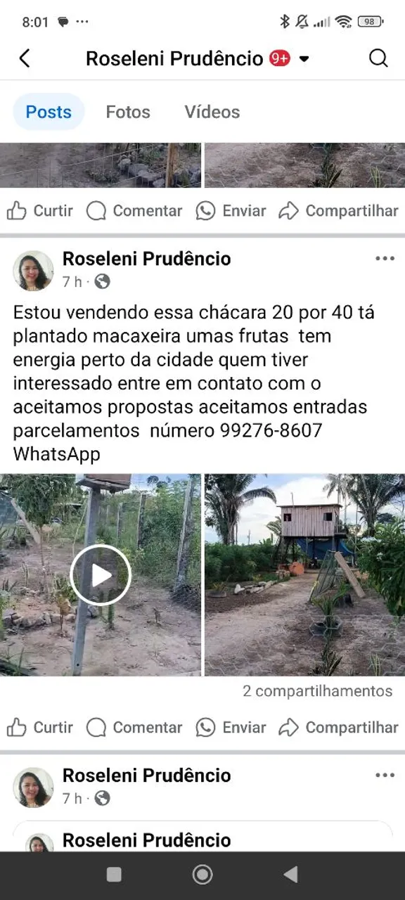 Uma chácara tamanho 20 por 40