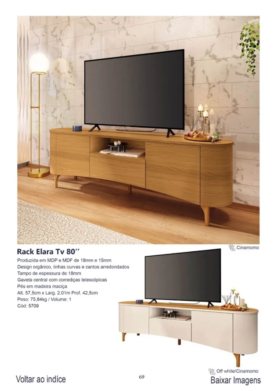 Rack bancada Elara Tv 80'' 2.01m - Foto 3