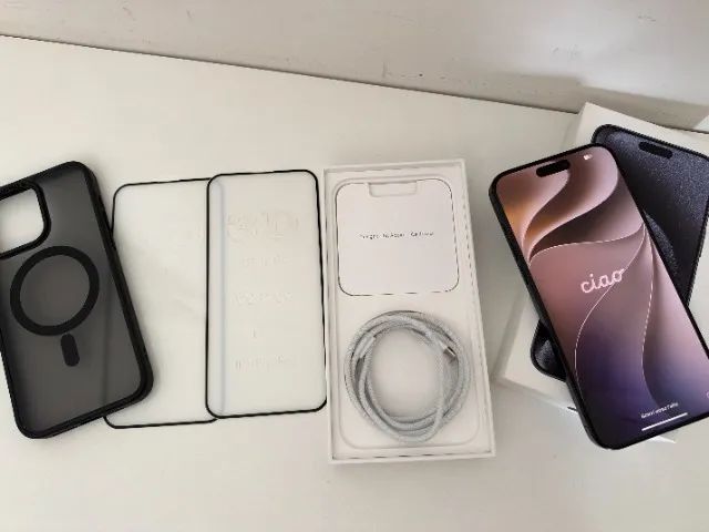 iPhone 15 pro max Azul 256gb + capa e pelicula