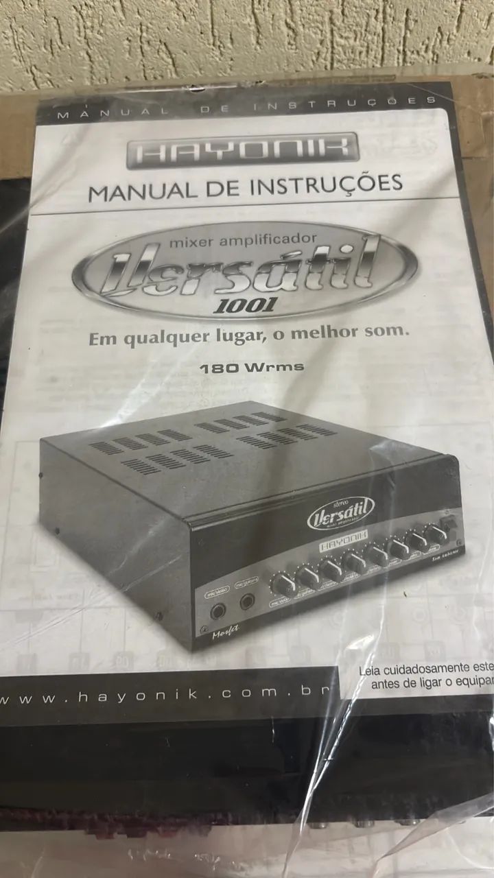 Amplificador 180W 1001 VERSATIL ESTÉREO 70V Preto HAYONIK
