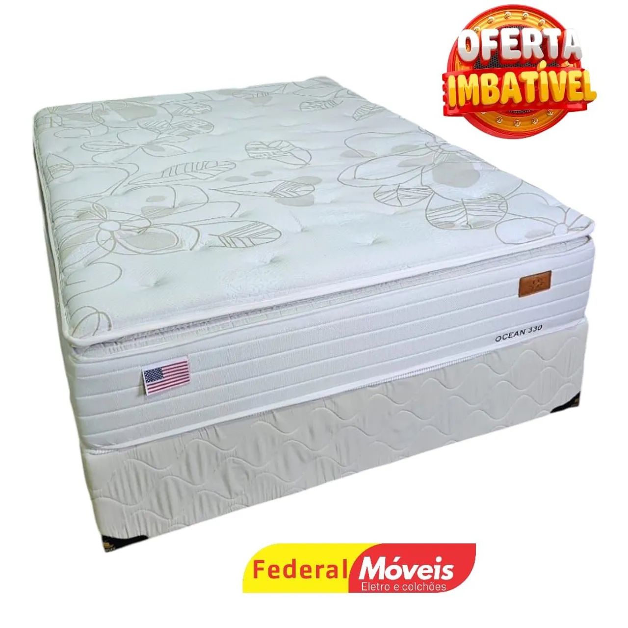 Cama Box Colchão Plumatex e Base Casal 1,38m - Entregamos