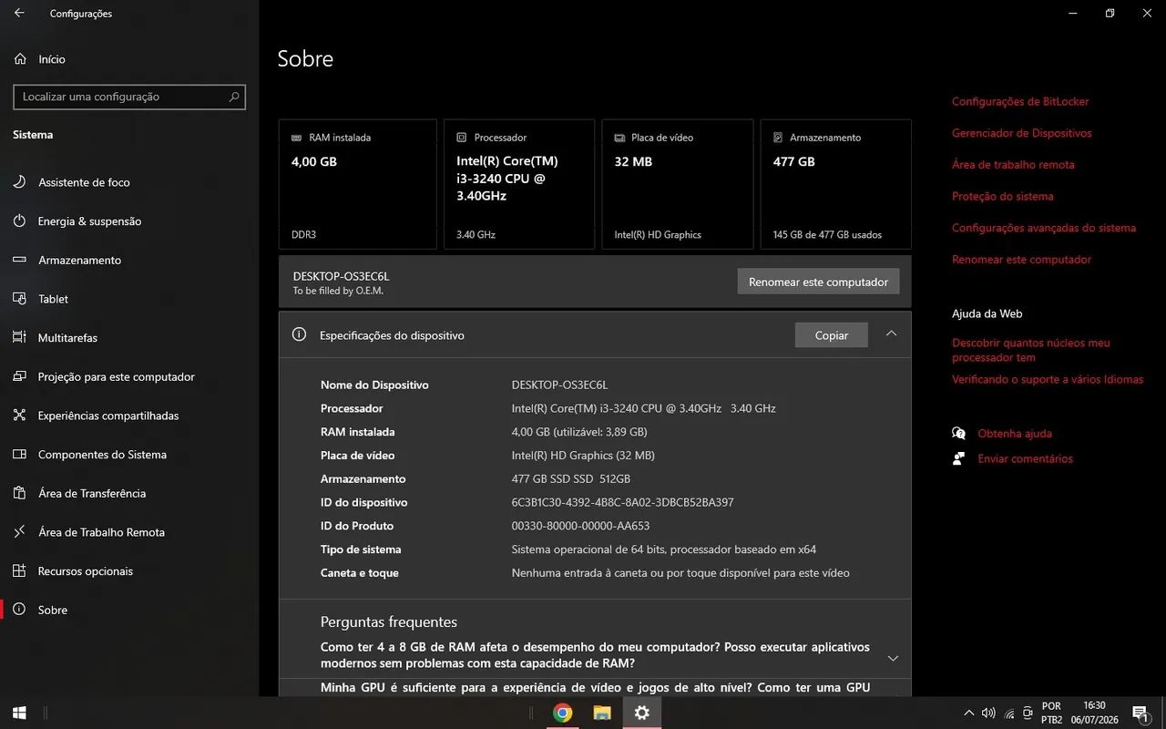 PC Intel i3 + SSD 512GB | Sem monitor - Foto 6