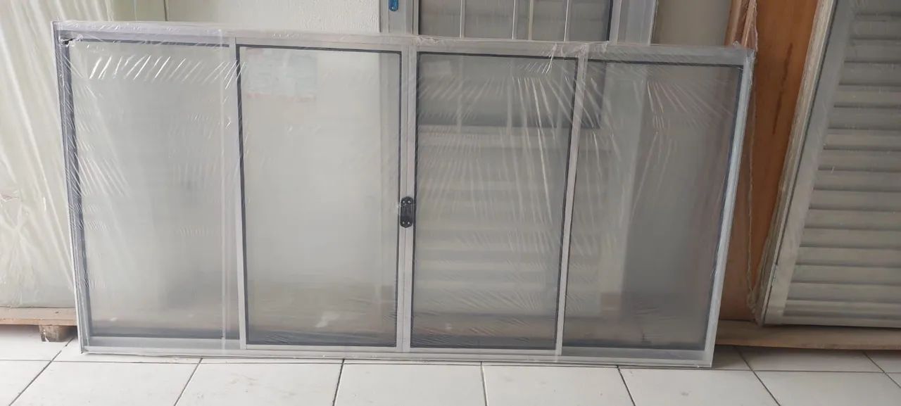 PROMOTION: Aluminum Window 1.00x2.00 m, New, 4 Panels, R$ 425.00