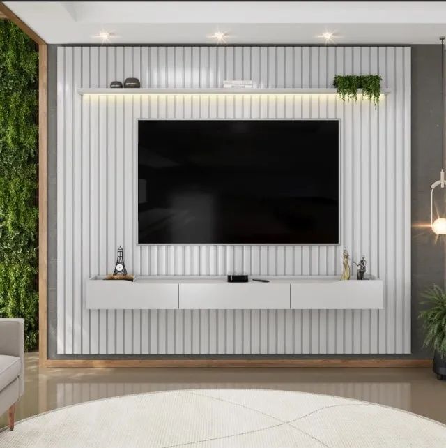 Painel Ripado Para tv de ate 75 Polegadas 2,75cm de largura com Led Novo 