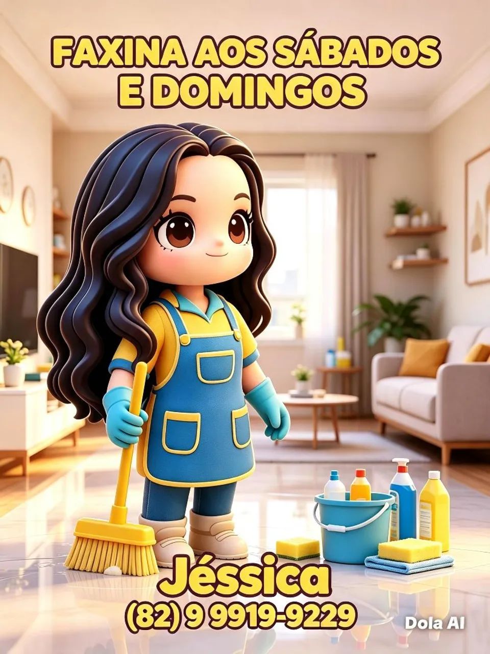 Faço faxina aos sábados e domingos