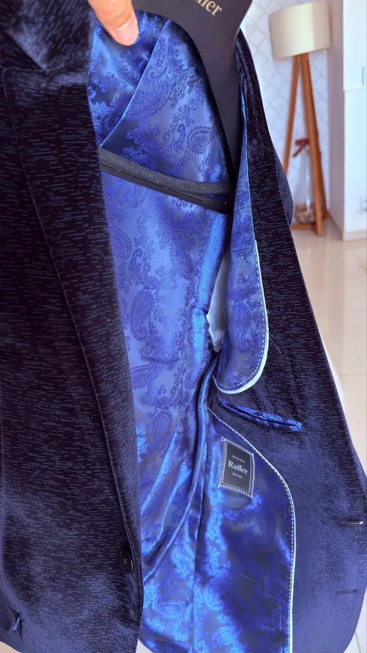 Blaser em veludo azul marca Raffer - Foto 3