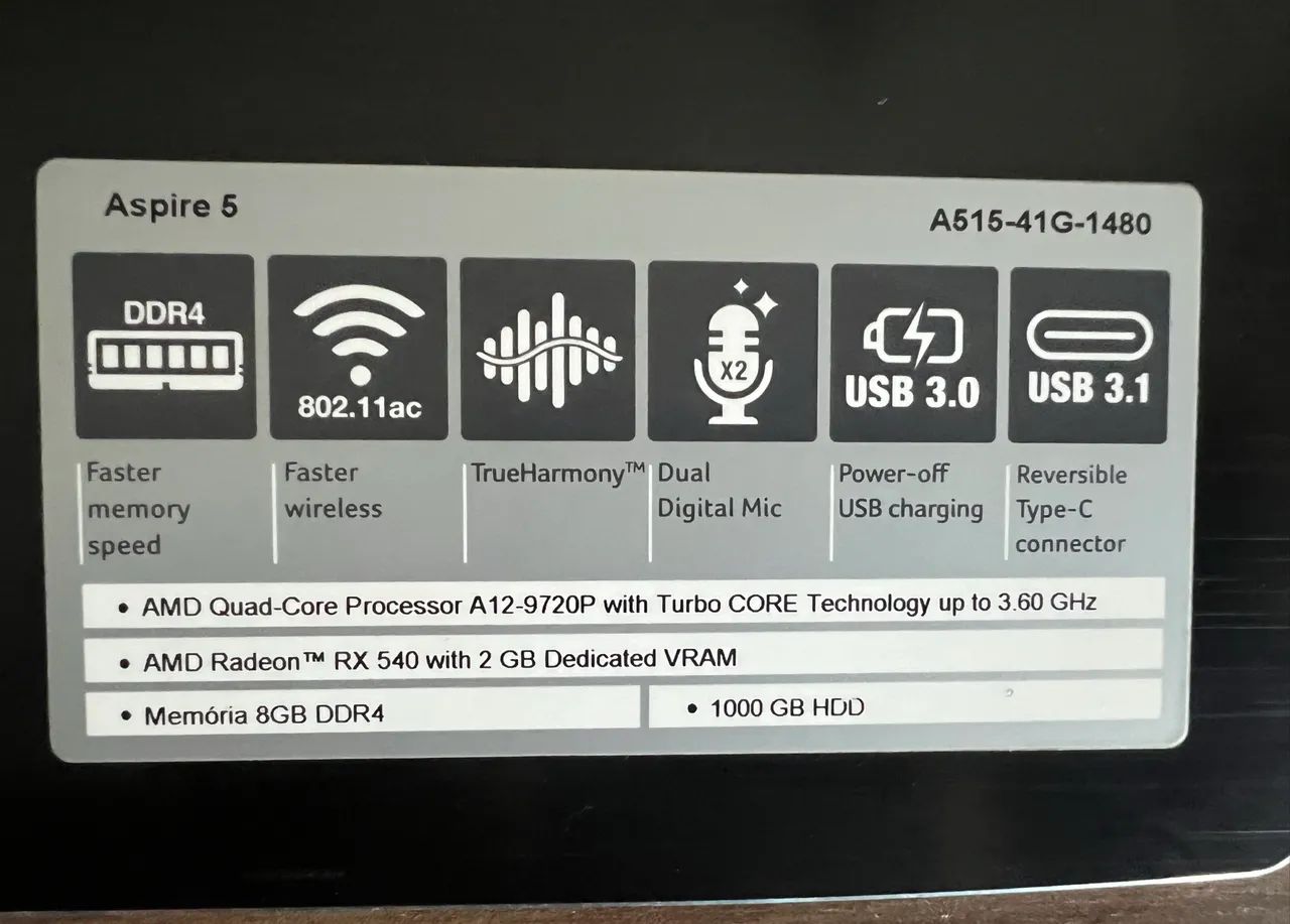 Acer Aspire 5 (modelo A515-41G-1480)  - Foto 5