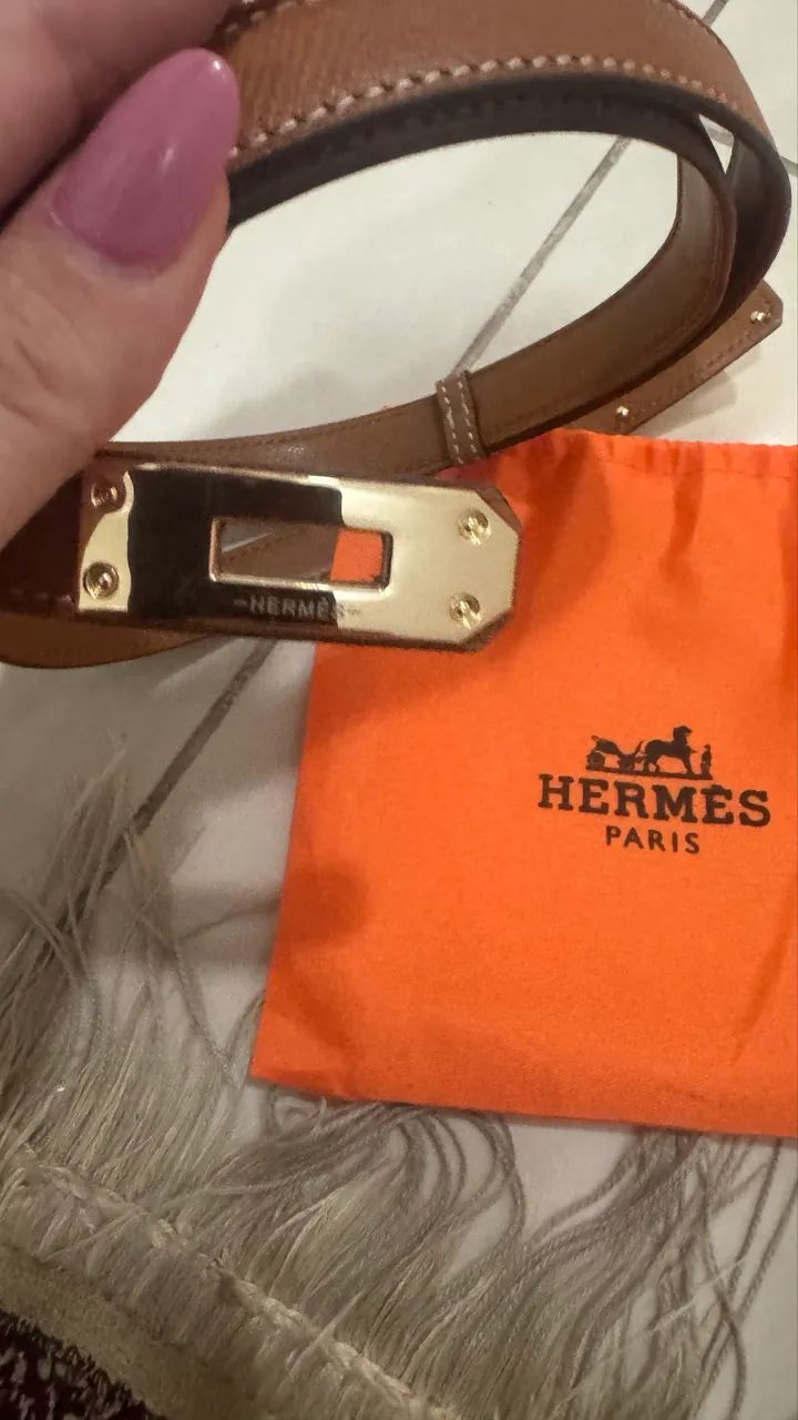 Cinto Hermes marrom  - Foto 3