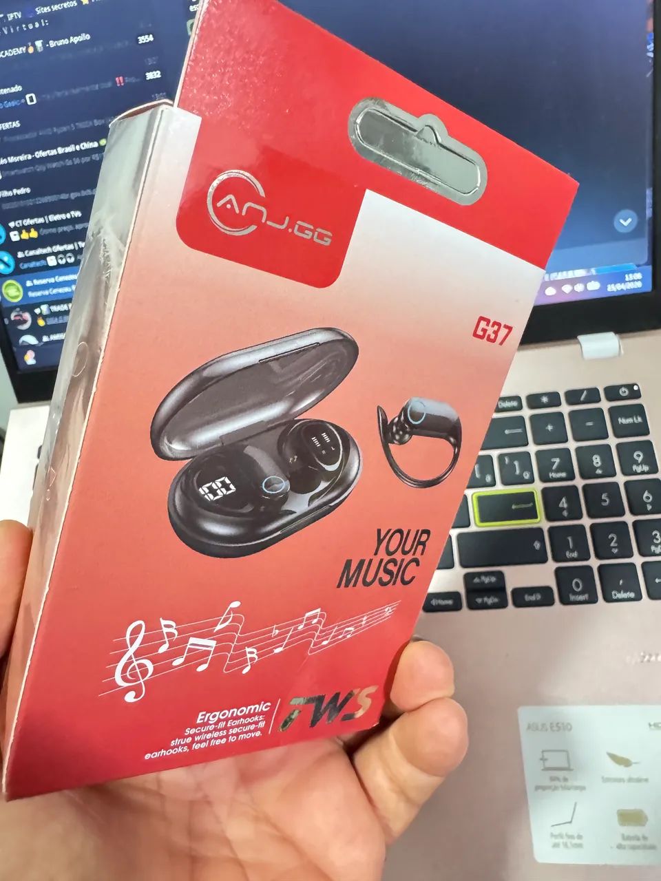Fone Bluetooth de gancho ideal para prática de exercícios em dois modelos - Foto 3