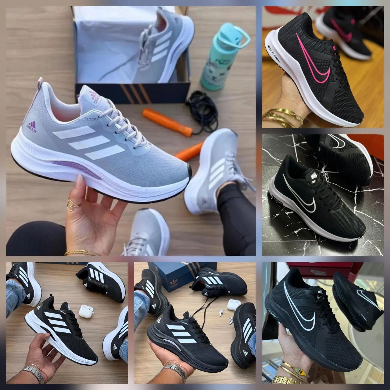 Tênis Nike e adidas 
