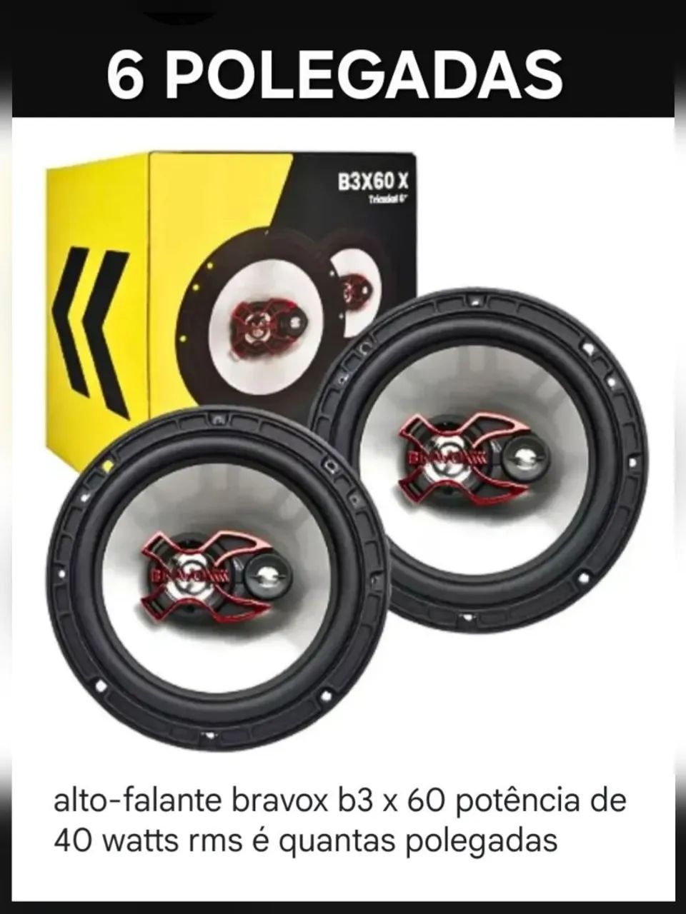Auto falante, bravox 6 polegadas 