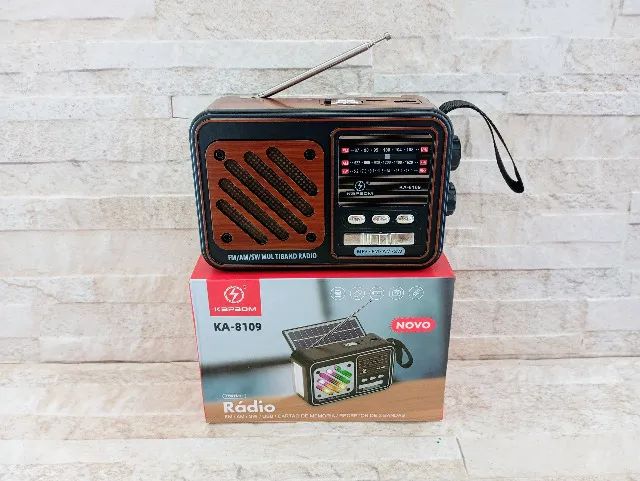 Rádio Portátil Bluetooth Painel Solar com Lanterna FM USB TF - Foto 6