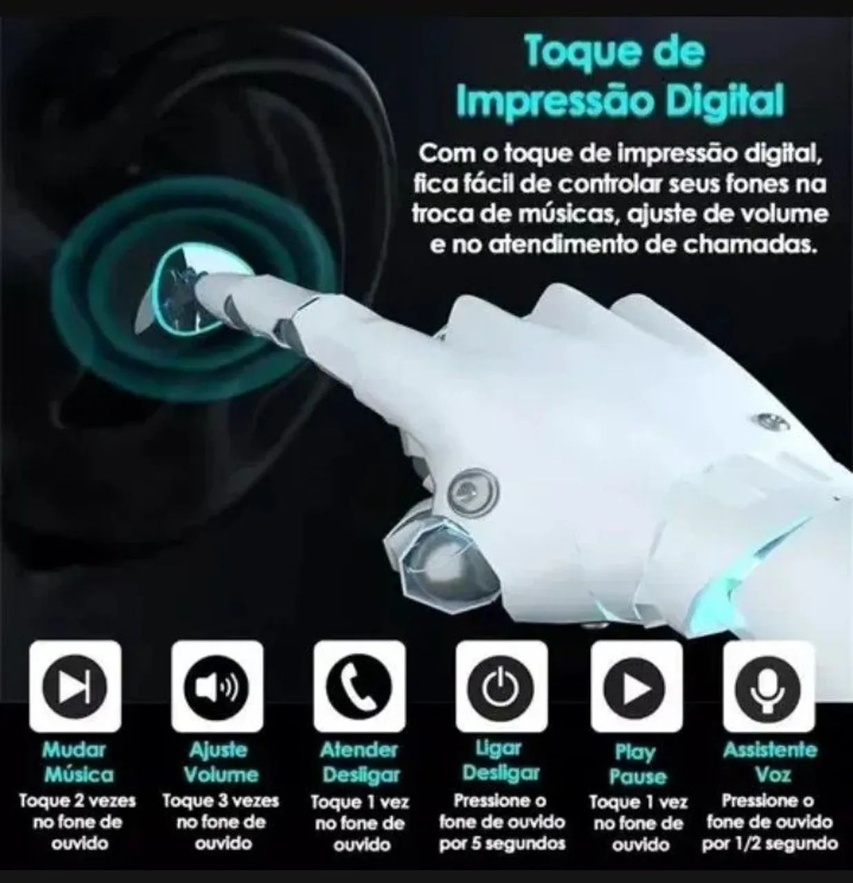 Fones Bluetooth 5.3 TWS M10 (Atacado e Varejo) - Foto 5