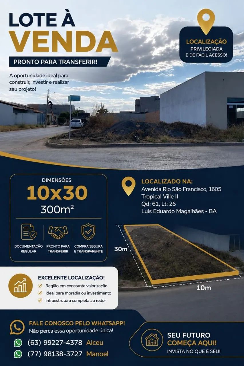 Lote a venda em Luis Eduardo Magalhães 
