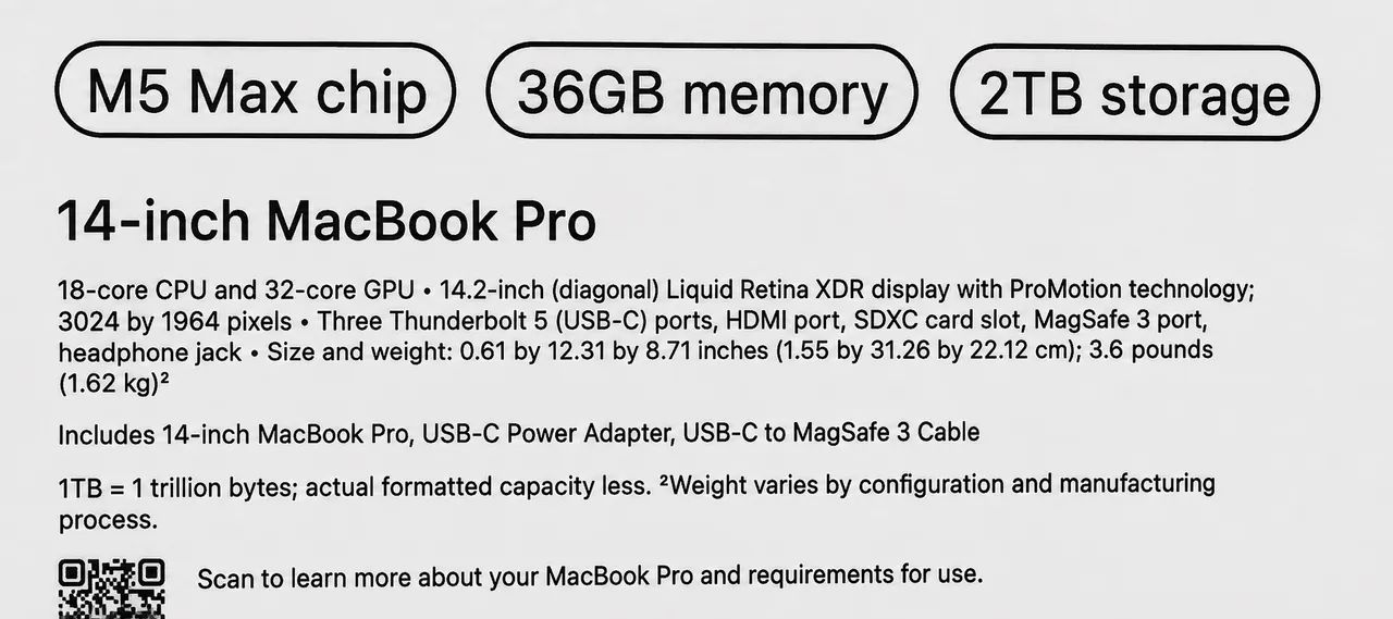 MacBook M5 Max 14.2 32GB- 2TB SSD  - Foto 2
