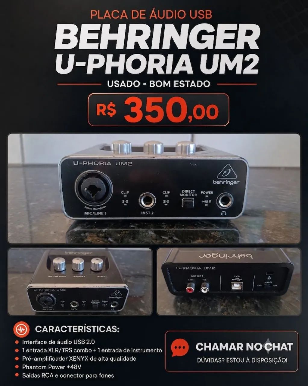 Interface Behringer U-PHORIA UM2