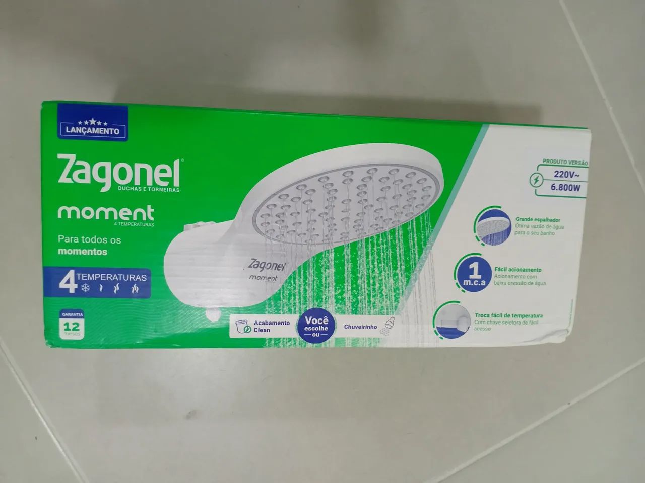 CHUVEIRO ZAGONEL 220V , 6800W  NUNCA USADO !