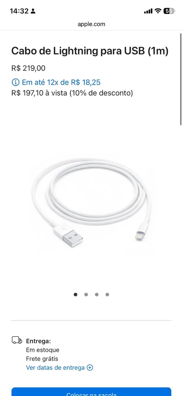 Cabo de Lightning para USB (1m) - Foto 3